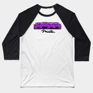 MX5 Miata Generations Purple Baseball T-Shirt